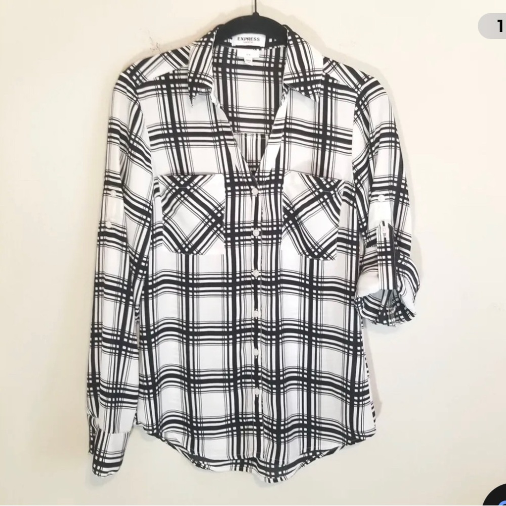 NWOT Express Slim Portofino Plaid Shirt - XS